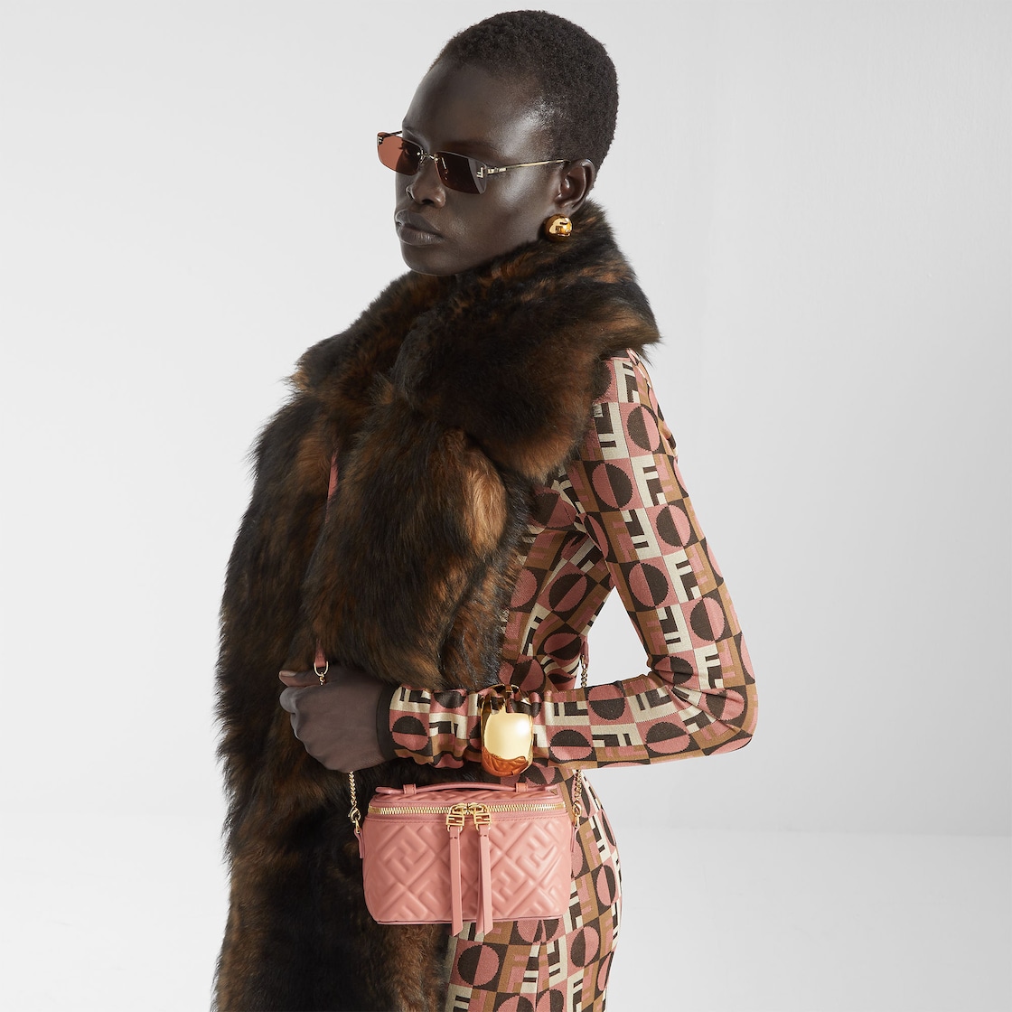 FENDI Vanity Pink nappa leather mini-bag with FF motif - Image 3